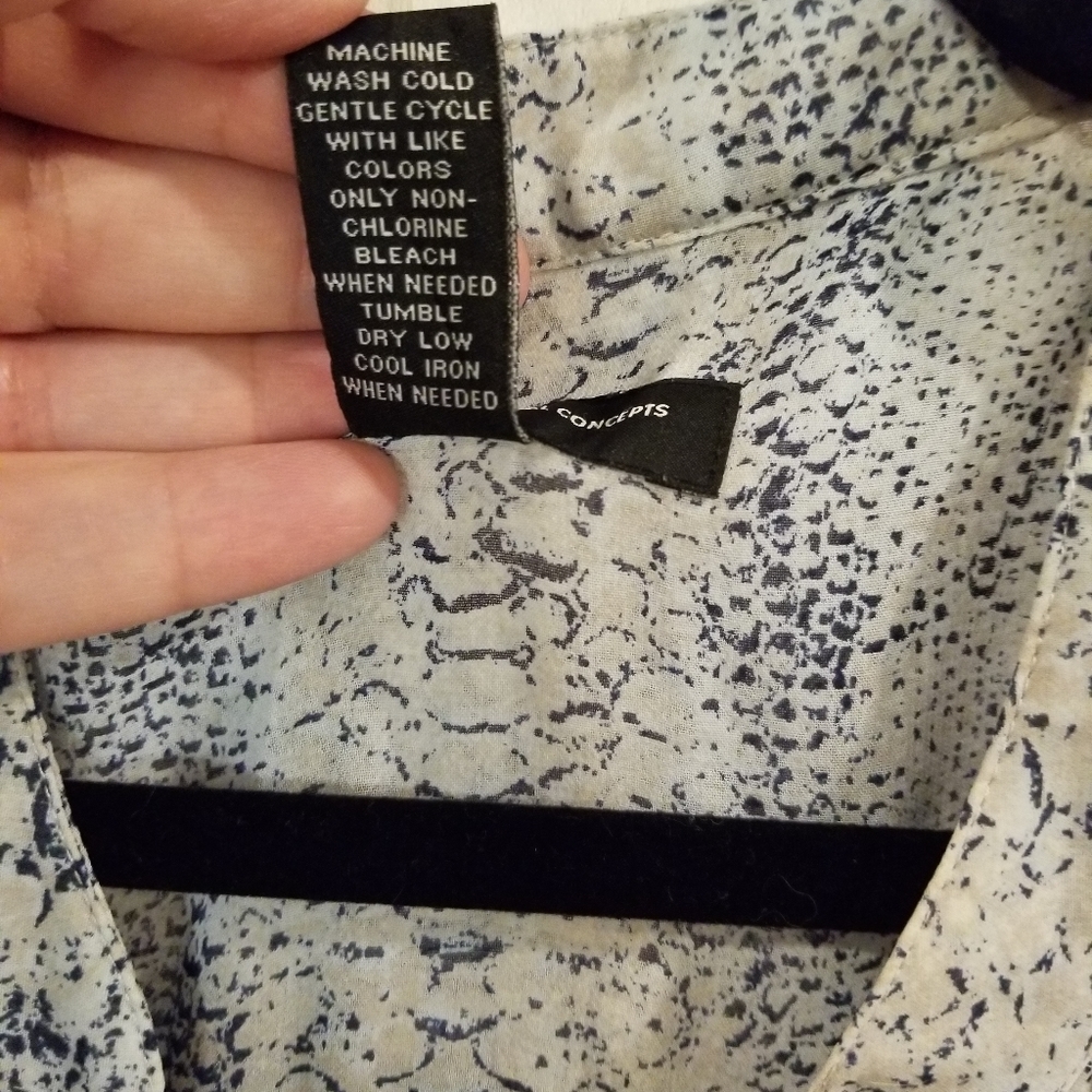 Semi-Sheer Snake Print Crossover Blouse Size 24W I.N.C. - Picture 5 of 5